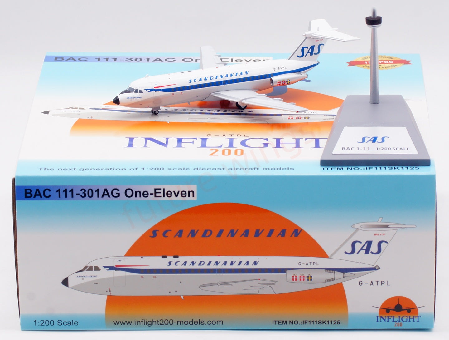 1:200 InFlight200 SAS BAC 111 G-ATPL Diecast Aircraft Model