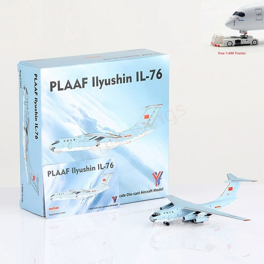 1:400 YY Wings China Air Force IL-76 21041/21042/21043 Aircraft Model+Free Tractor
