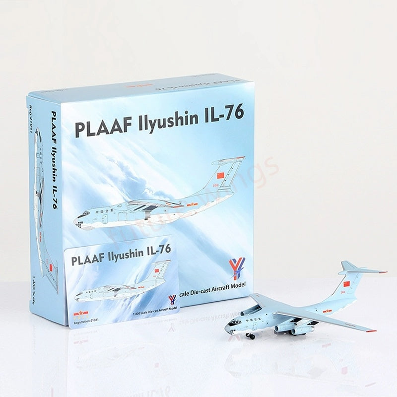 1:400 YY Wings China Air Force IL-76 21041/21042/21043 Aircraft Model+Free Tractor