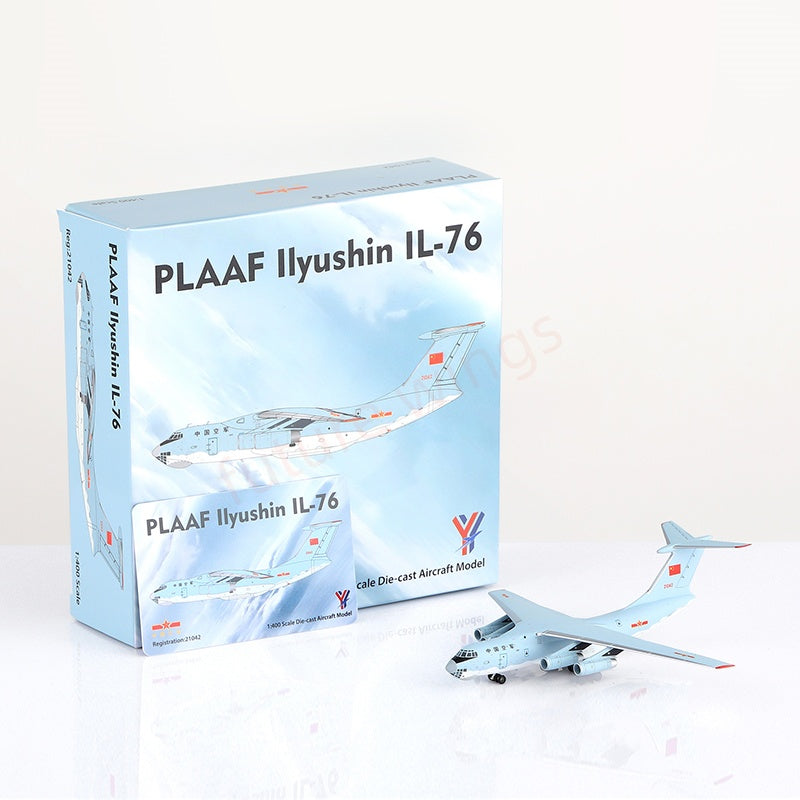 1:400 YY Wings China Air Force IL-76 21041/21042/21043 Aircraft Model+Free Tractor