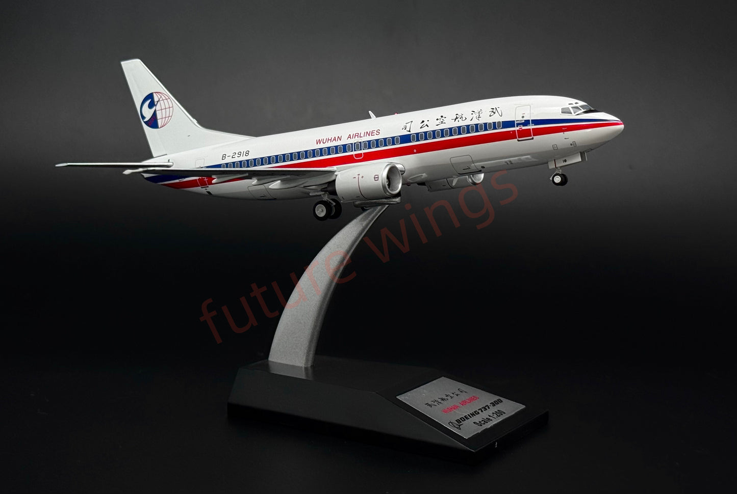 1:200 KJ Model(InFlight200) Wuhan Airlines B737-300 B-2918 Diecast Aircraft Model