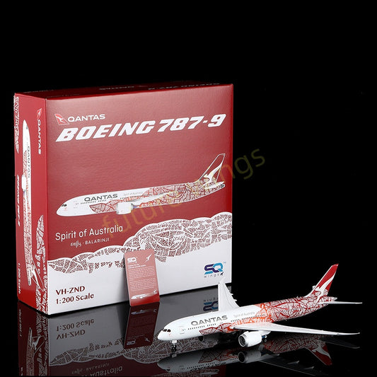 1:200 SQ Wings Qantas Airways B787-9 VH-ZND Diecast Aircraft Model
