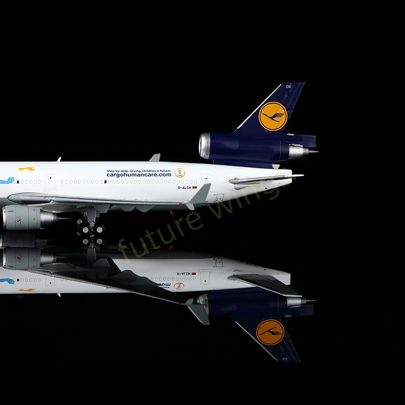 1:400 YY Wings Lufthansa Cargo MD-11 D-ALCH Aircraft Model+Free Tractor