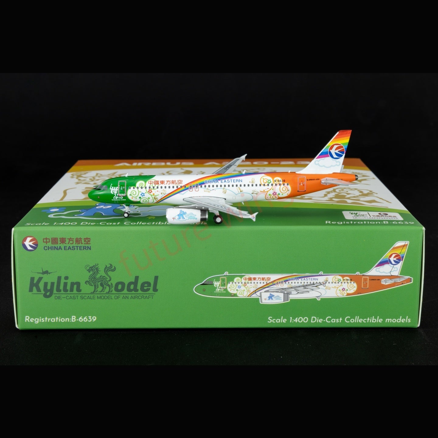 1:400 Kylin Models China Eastern Airlines A320 B-663 Aircraft Model+Free Tractor