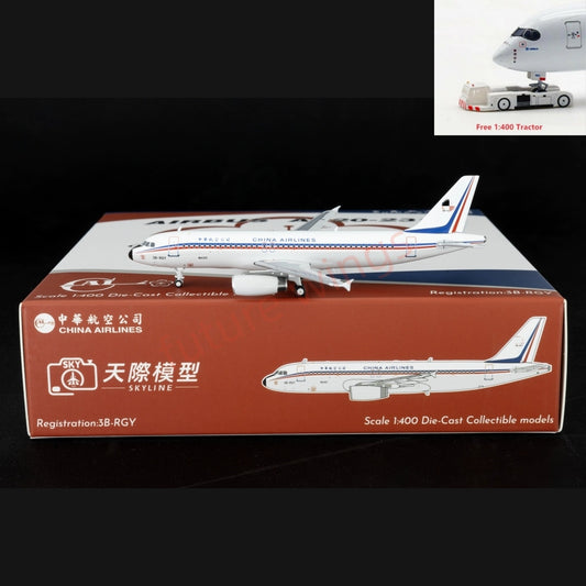 1:400 Kylin Models China Airlines A320 3B-RGY Aircraft Model+Free Tractor