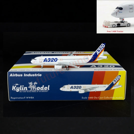 1:400 Kylin Models Airbus House Color A320 F-WWBA Aircraft Model+Free Tractor