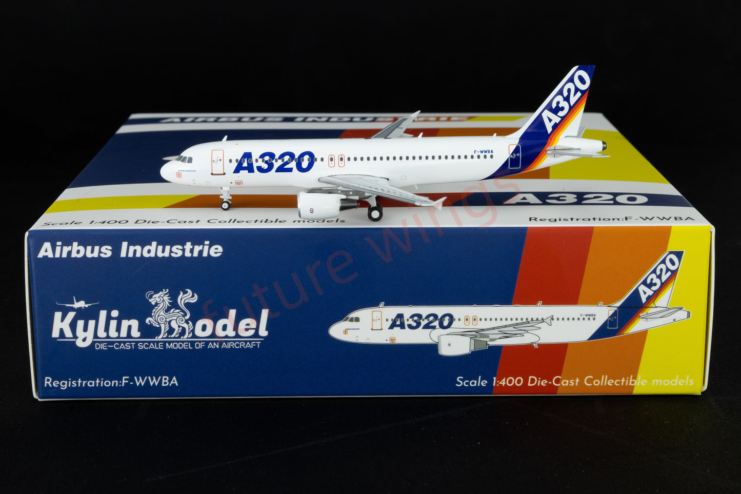 1:400 Kylin Models Airbus House Color A320 F-WWBA Aircraft Model+Free Tractor
