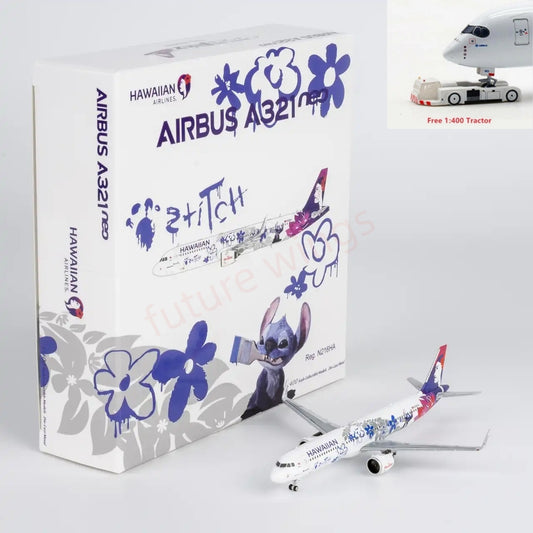 1:400 NG Models NG13134 Hawaiian Airlines A321neo N216HA Lilo & Stitch Aircraft Model+Free Tractor