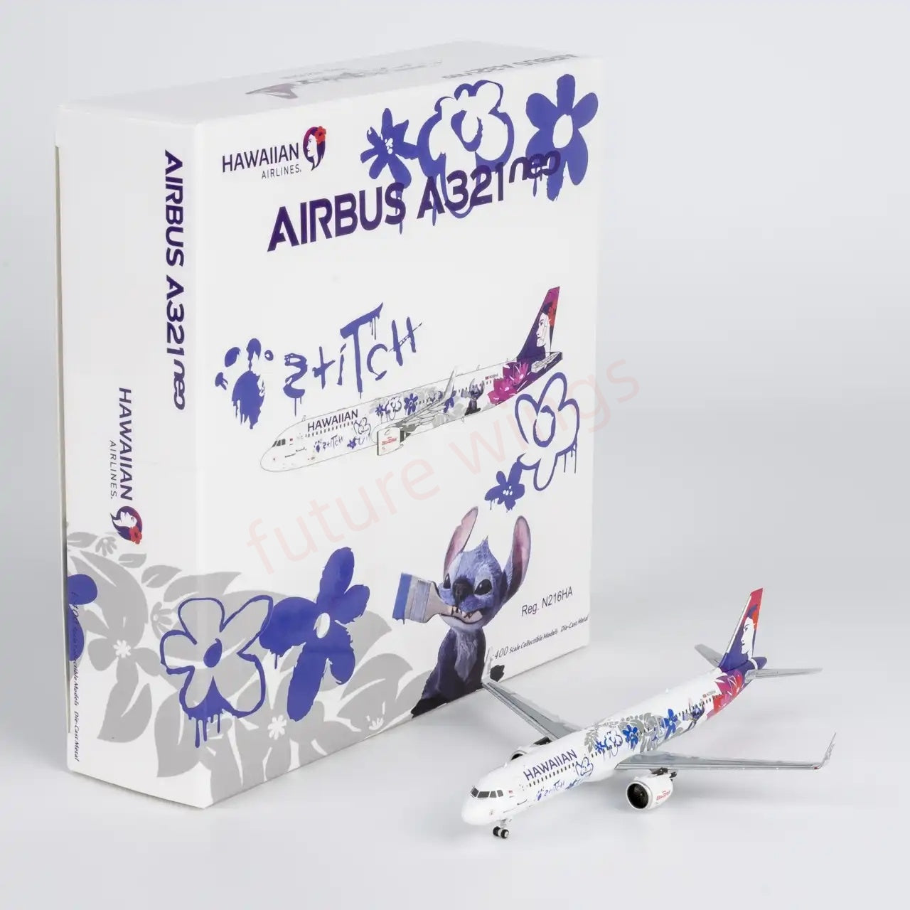 1:400 NG Models NG13134 Hawaiian Airlines A321neo N216HA Lilo & Stitch Aircraft Model+Free Tractor