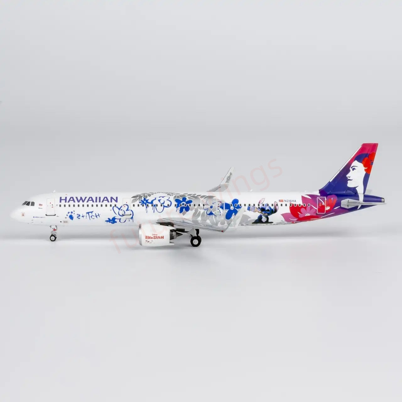 1:400 NG Models NG13134 Hawaiian Airlines A321neo N216HA Lilo & Stitch Aircraft Model+Free Tractor