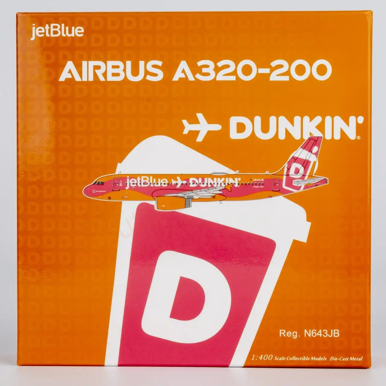 1:400 NG Models NG15061 JetBlue A320 N643JB Dunkin Aircraft Model+Free Tractor