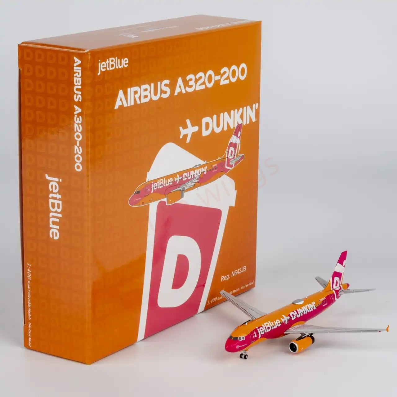 1:400 NG Models NG15061 JetBlue A320 N643JB Dunkin Aircraft Model+Free Tractor