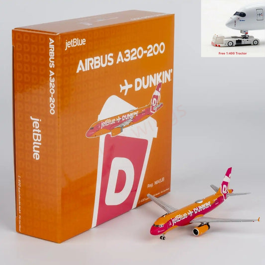 1:400 NG Models NG15061 JetBlue A320 N643JB Dunkin Aircraft Model+Free Tractor
