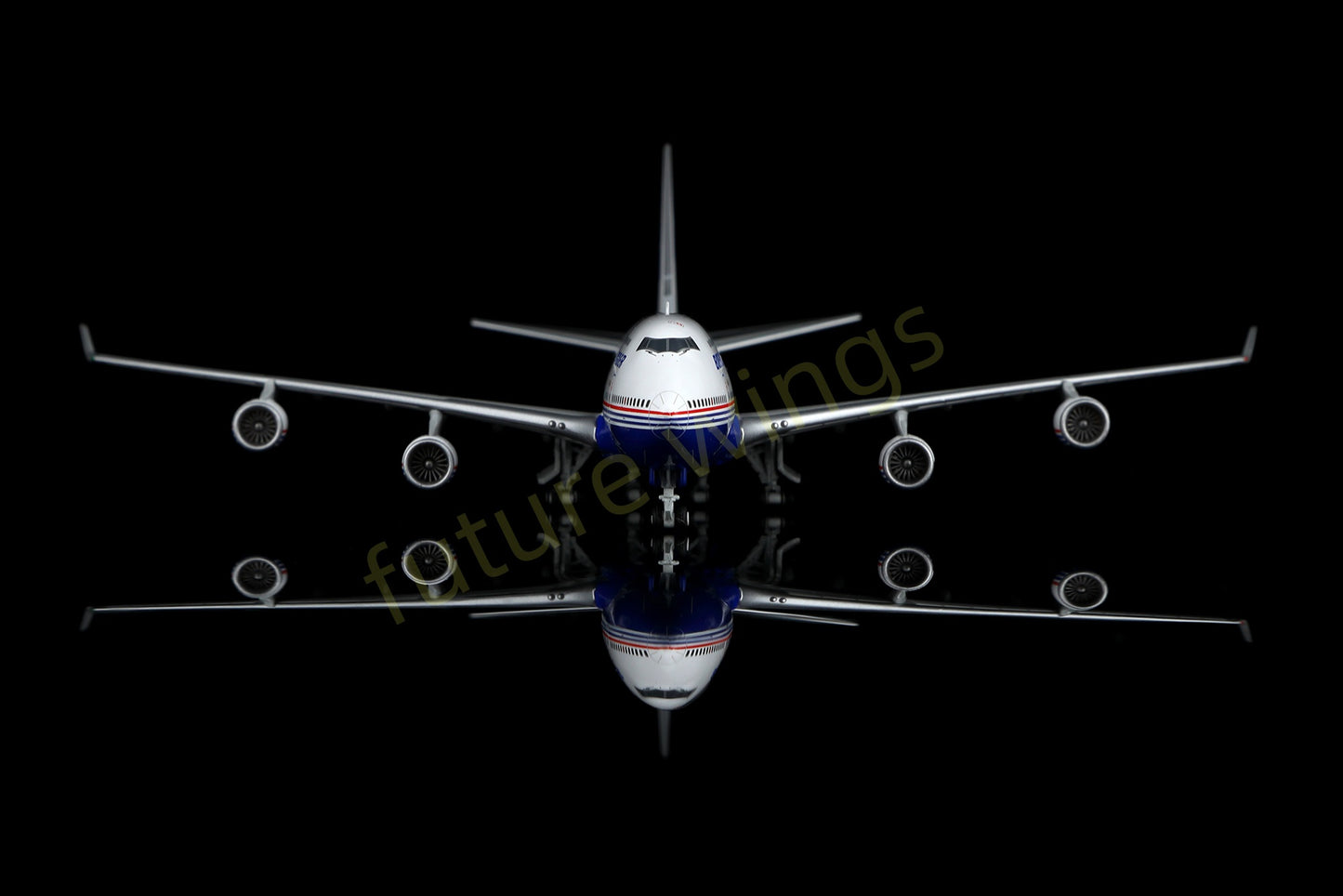 1:400 HX Models Boeing House Color B747-400ER N747ER Aircraft Model Free Tractor+Stand