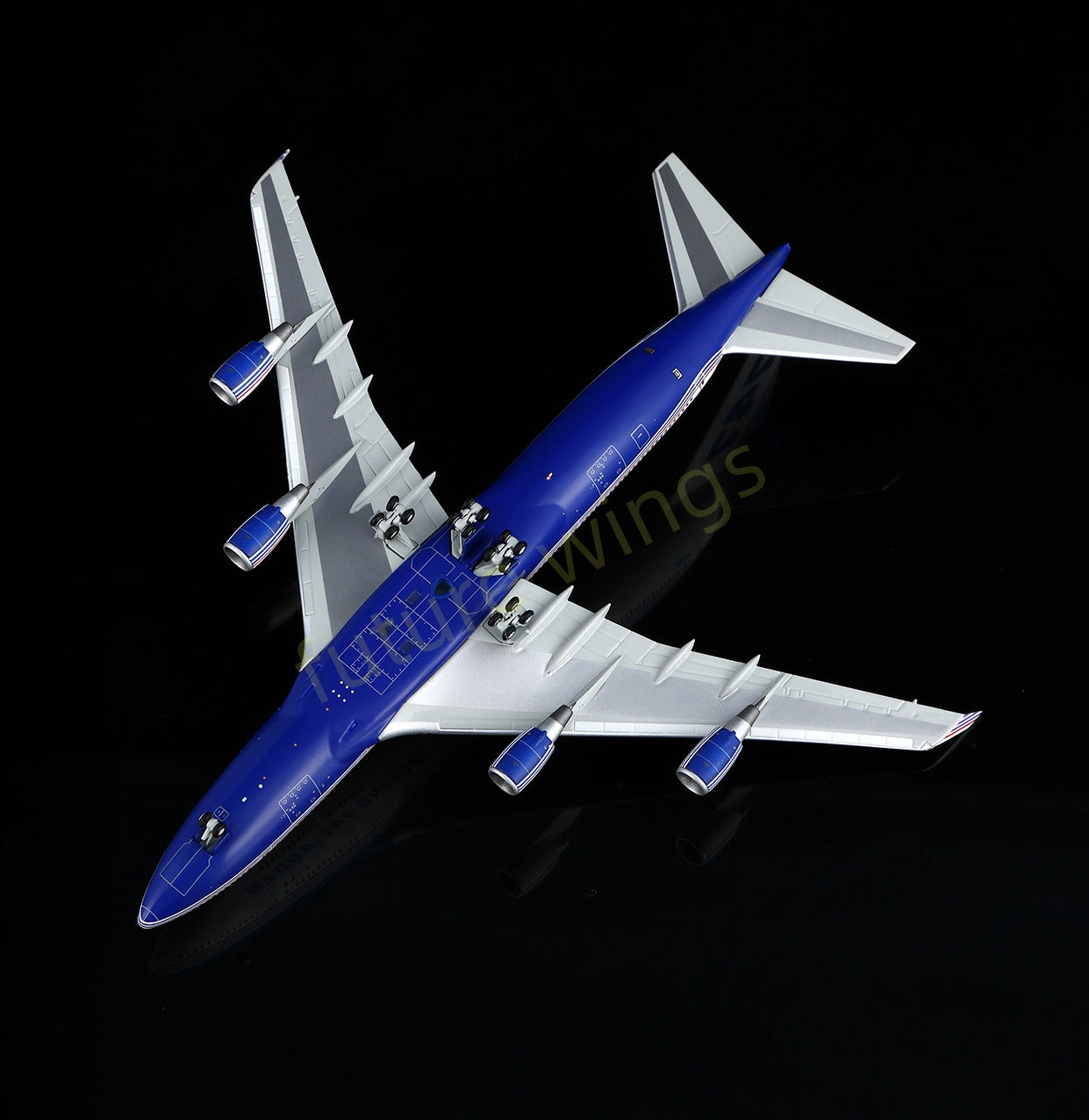 1:400 HX Models Boeing House Color B747-400ER N747ER Aircraft Model Free Tractor+Stand