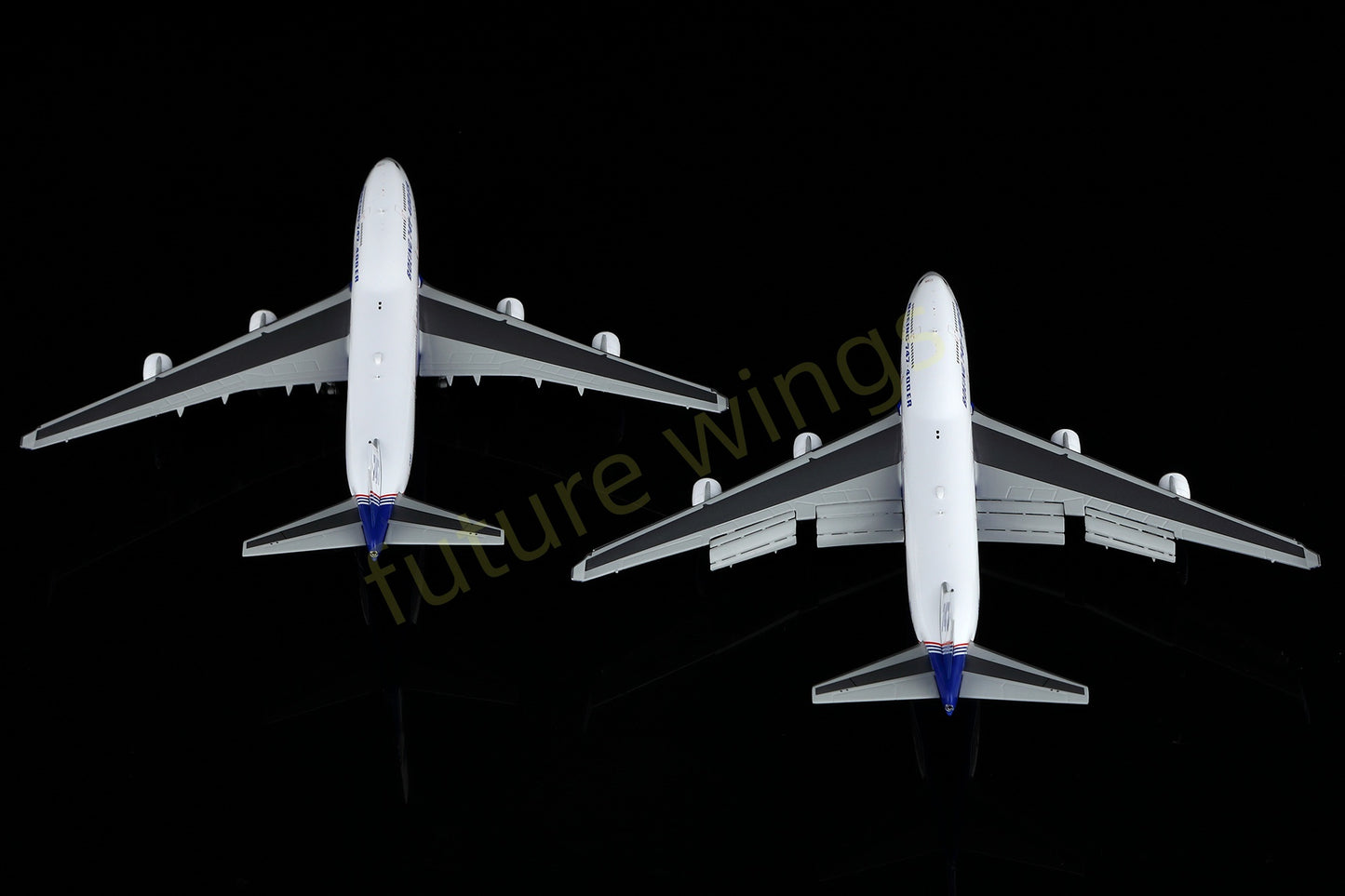 1:400 HX Models Boeing House Color B747-400ER N747ER Aircraft Model Free Tractor+Stand