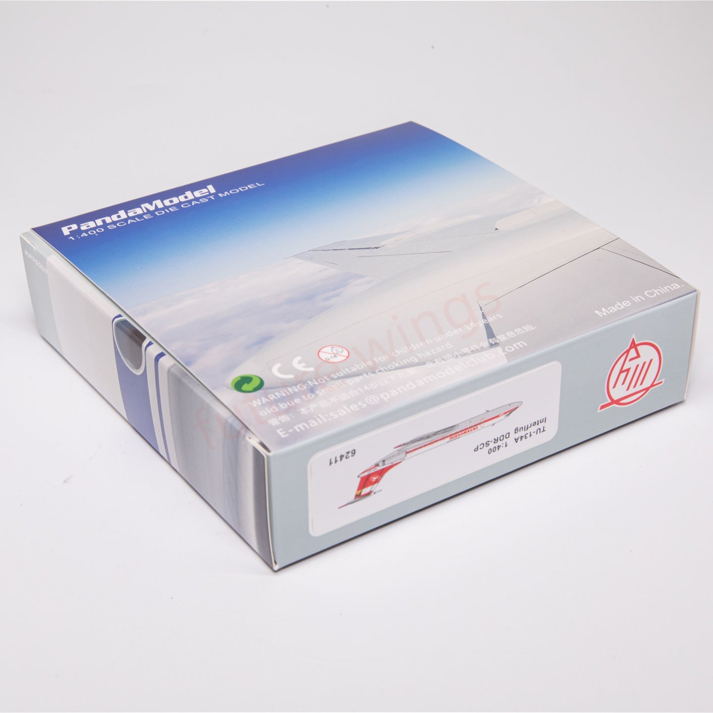 1:400 PandaModel Interflug TU-134A DDR-SCP Aircraft Model+Free Tractor