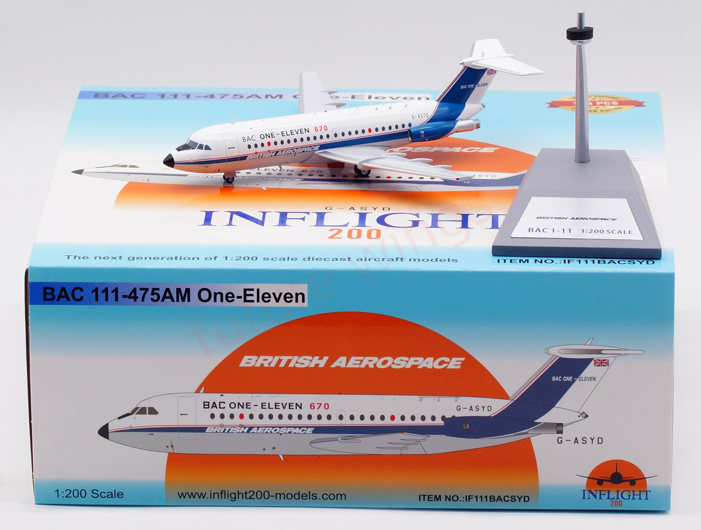 1:200 InFlight200 Birtish Aerospace BAC 111 G-ASYD Diecast Aircraft Model
