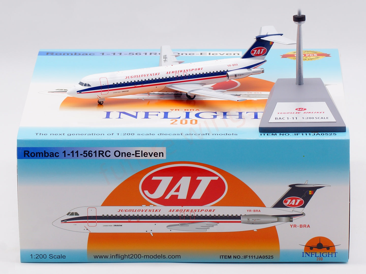 1:200 InFlight200 JAT Airways BAC 111 YR-BRA Diecast Aircraft Model