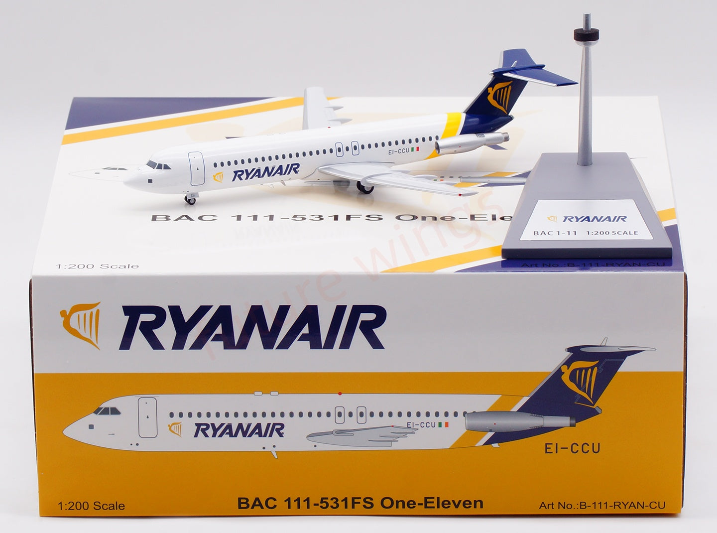 1:200 B-Models(InFlight200) Ryan Air BAC 111 EI-CCU Diecast Aircraft Model