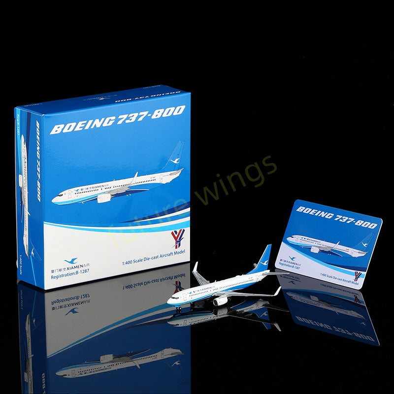 1:400 YY Wings Xiamen Air B737-800 B-1287 Aircraft Model Free Tractor+Stand