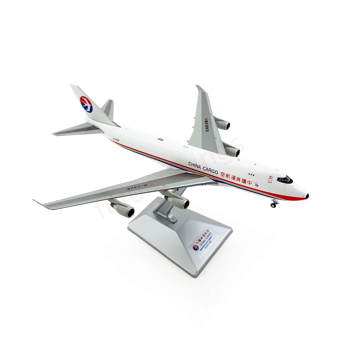 1:400 YY Wings China Cargo B747-400F B-2428 Aircraft Model Free Tractor +Stand