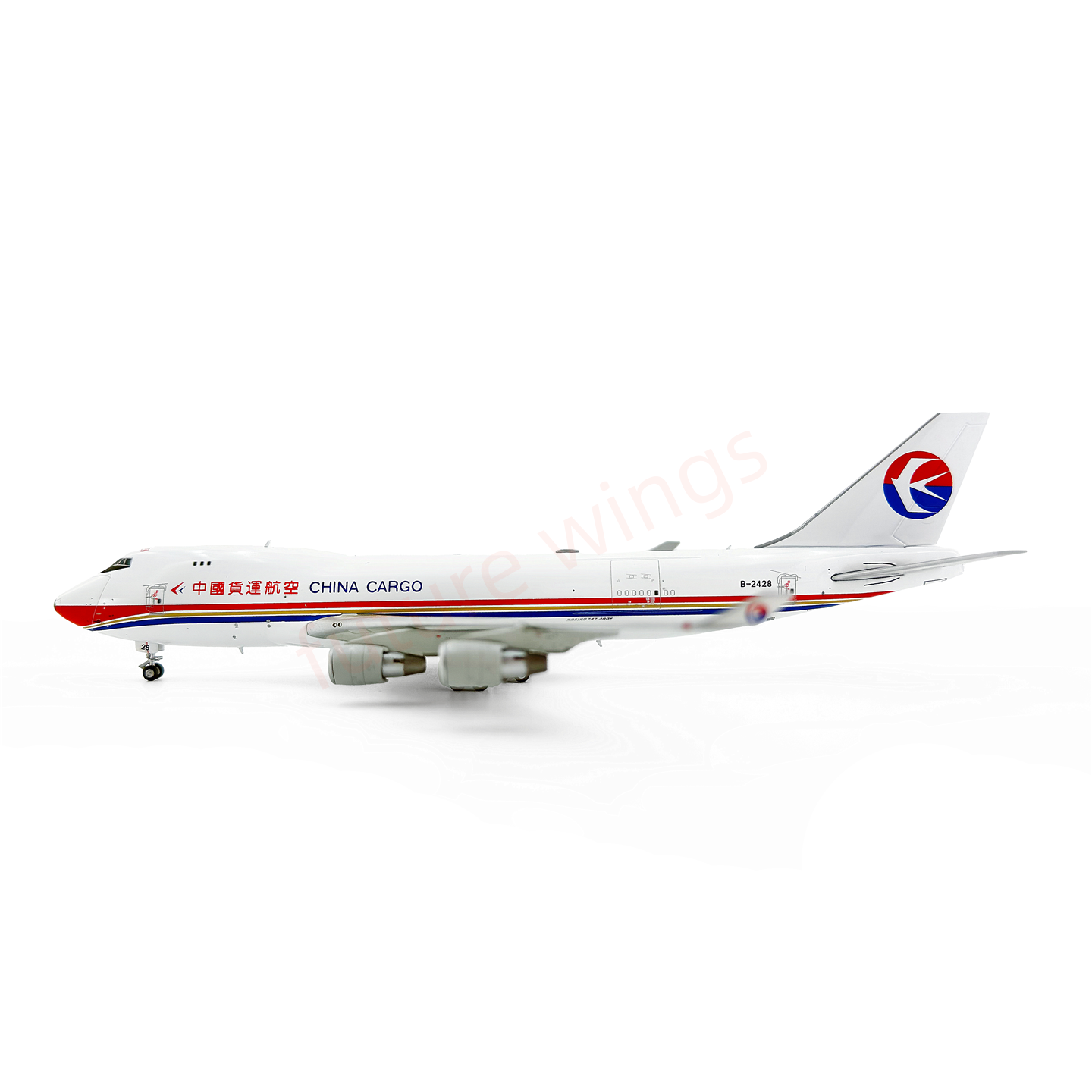1:400 YY Wings China Cargo B747-400F B-2428 Aircraft Model Free Tractor +Stand