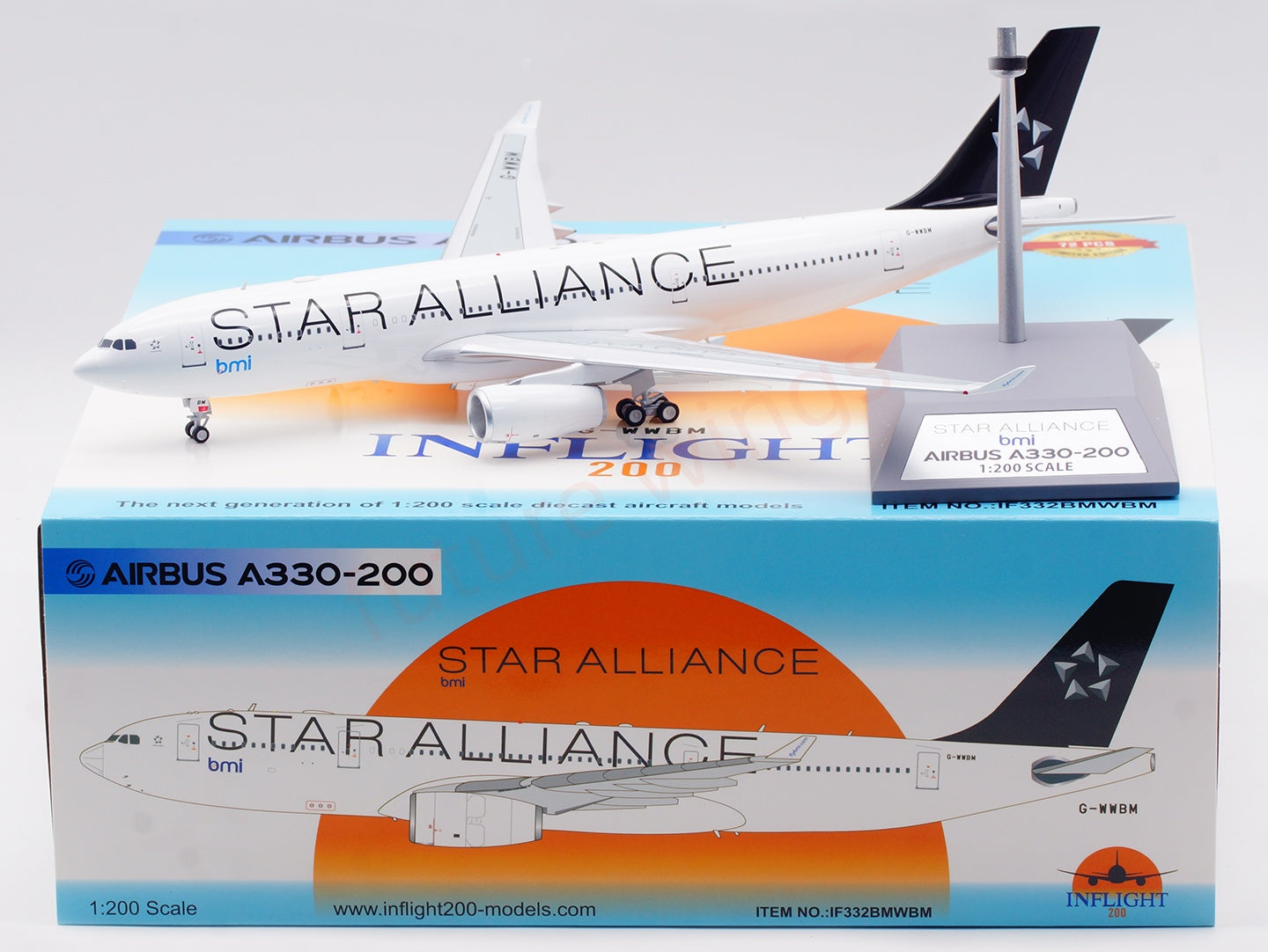 1:200 InFlight200 BMI A330-200 G-WWBM Aircraft Model With Stand