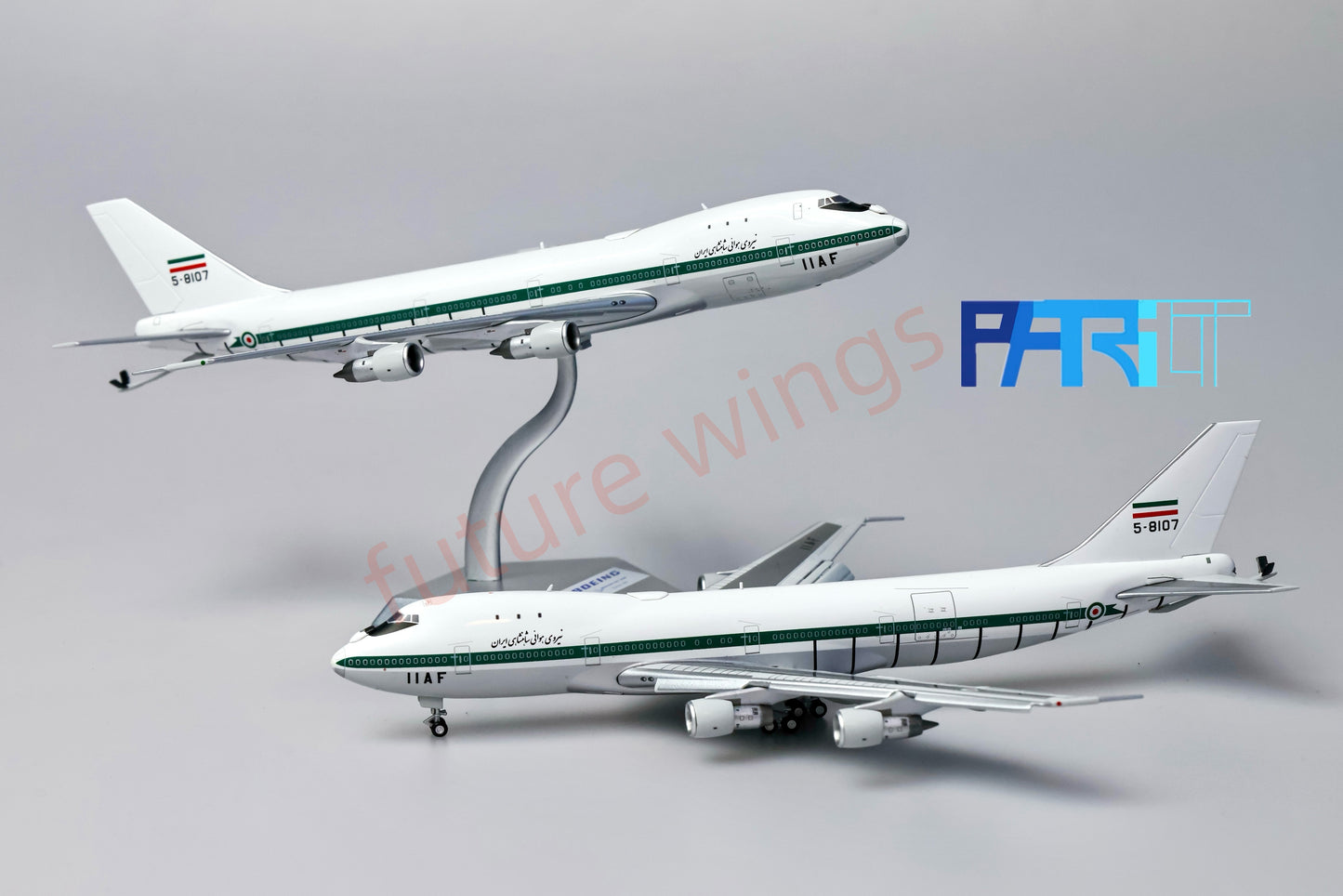 1:400 Patriot Iranian Air Force B747-131(SF) 5-8107 Diecast Aircraft Model+Free Tractor