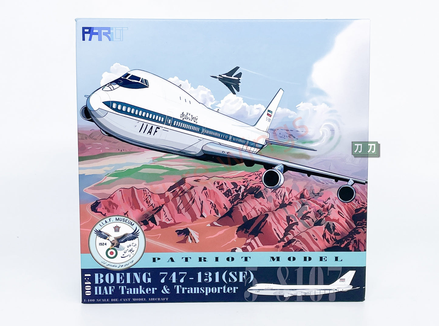 1:400 Patriot Iranian Air Force B747-131(SF) 5-8107 Diecast Aircraft Model+Free Tractor