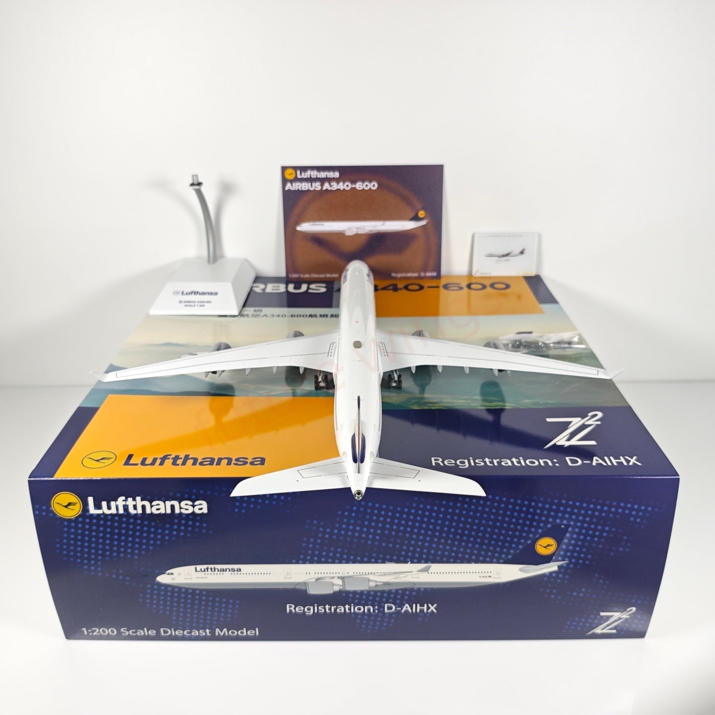 1:200 Z² Model(JC Wings) Lufthansa Airlines A340-600 D-AIHX Diecast Aircraft Model With Stand
