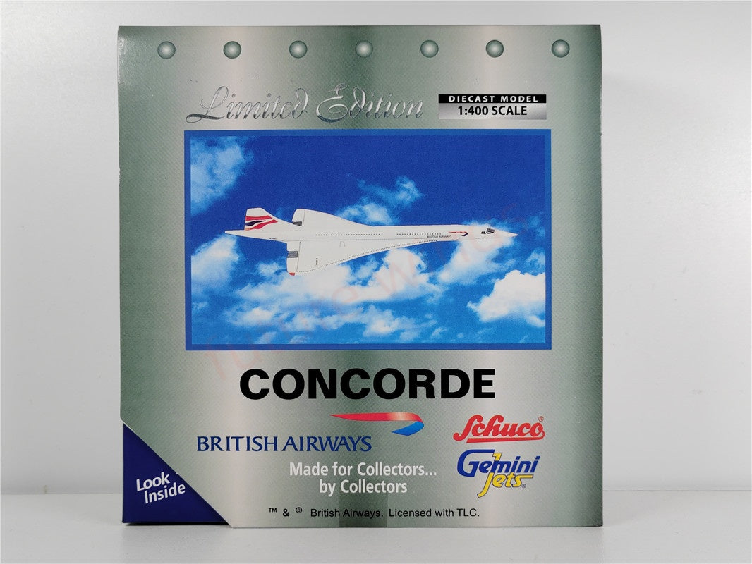 (On Sale)1:400 GeminiJets British Airways Concord G-BOAC Diecast Aircraft Model+Free Tractor