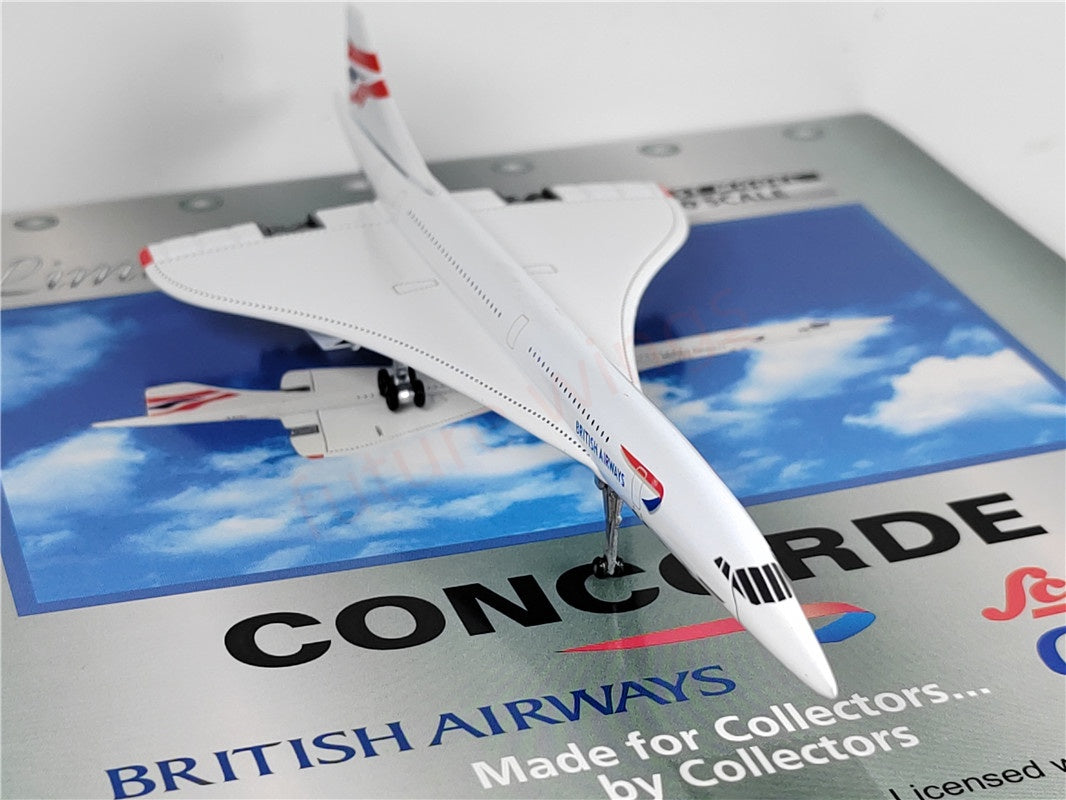 (On Sale)1:400 GeminiJets British Airways Concord G-BOAC Diecast Aircraft Model+Free Tractor