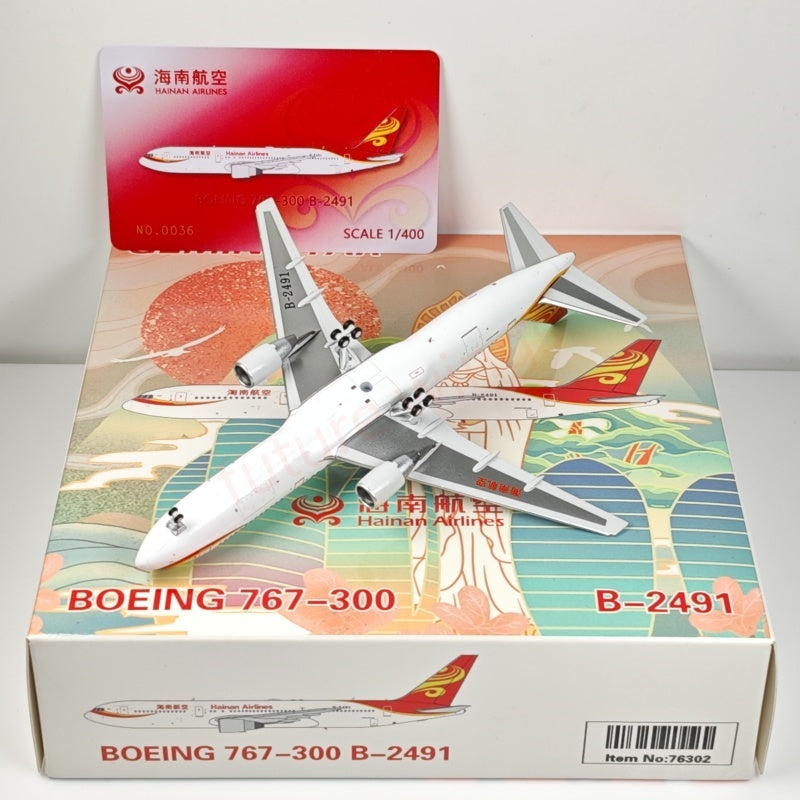 1:400 Geministar Hainan Airlines B767-300ER B-2491 Aircraft Model+Free Tractor