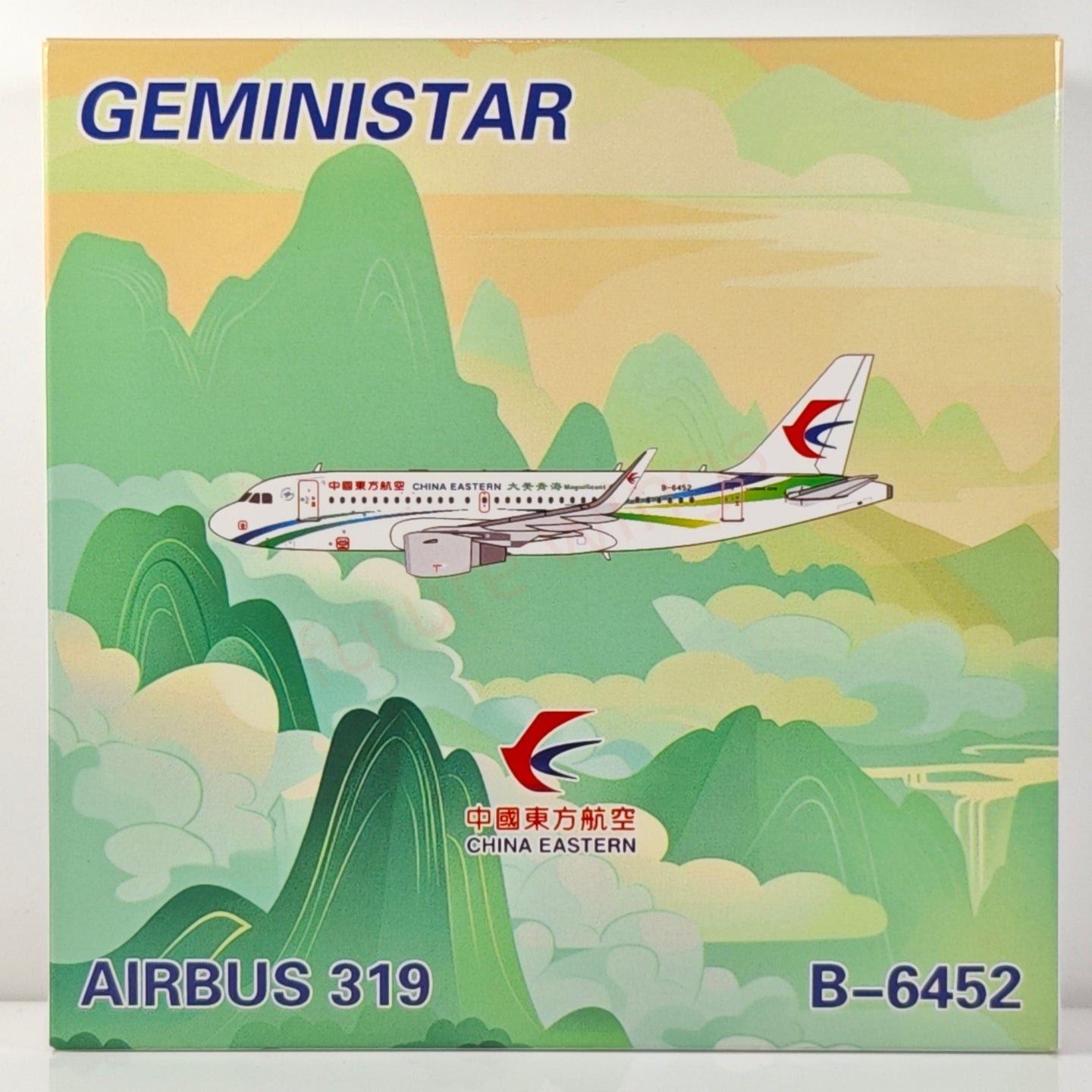 1:400 Geministar China Eastern Airlines A319 B-6452 B-6458 Aircraft Model+Free Tractor
