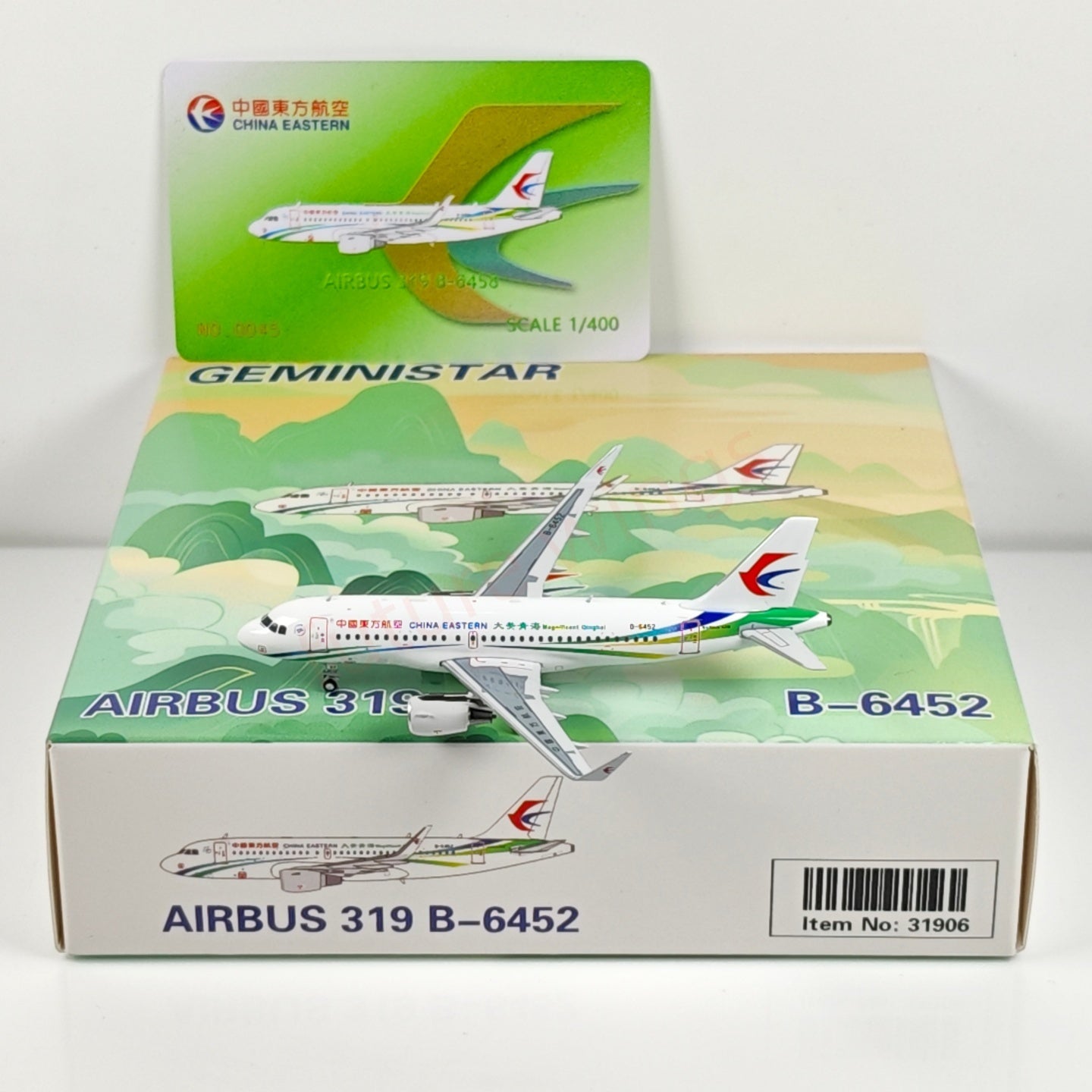 1:400 Geministar China Eastern Airlines A319 B-6452 B-6458 Aircraft Model+Free Tractor