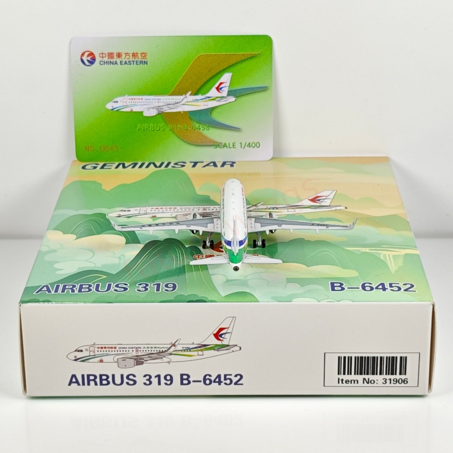 1:400 Geministar China Eastern Airlines A319 B-6452 B-6458 Aircraft Model+Free Tractor