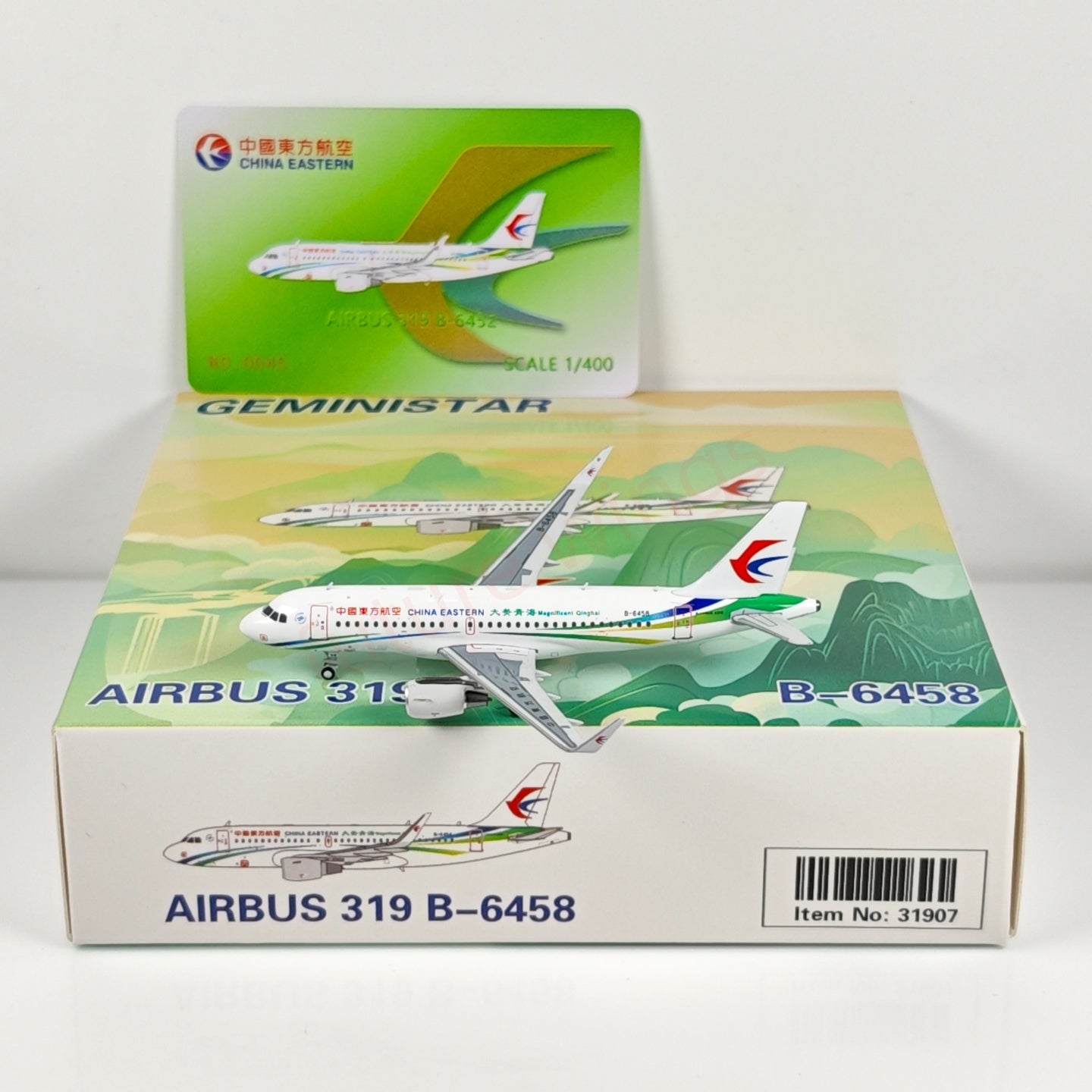 1:400 Geministar China Eastern Airlines A319 B-6452 B-6458 Aircraft Model+Free Tractor