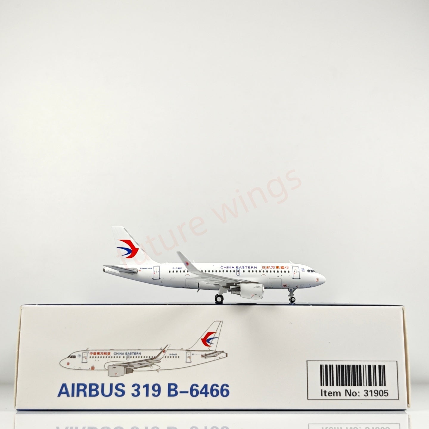 1:400 Geministar China Eastern Airlines A319 B-6466 Aircraft Model+Free Tractor