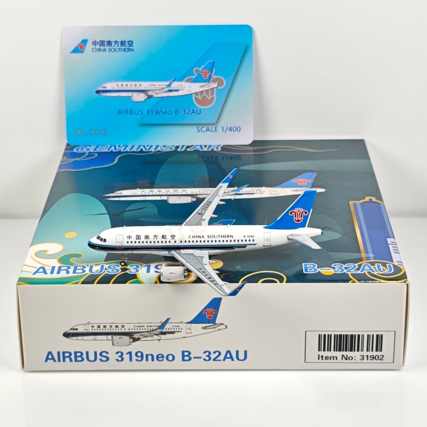 1:400 Geministar China Southern Airlines A319neo B-32AU B-32JJ Aircraft Model+Free Tractor