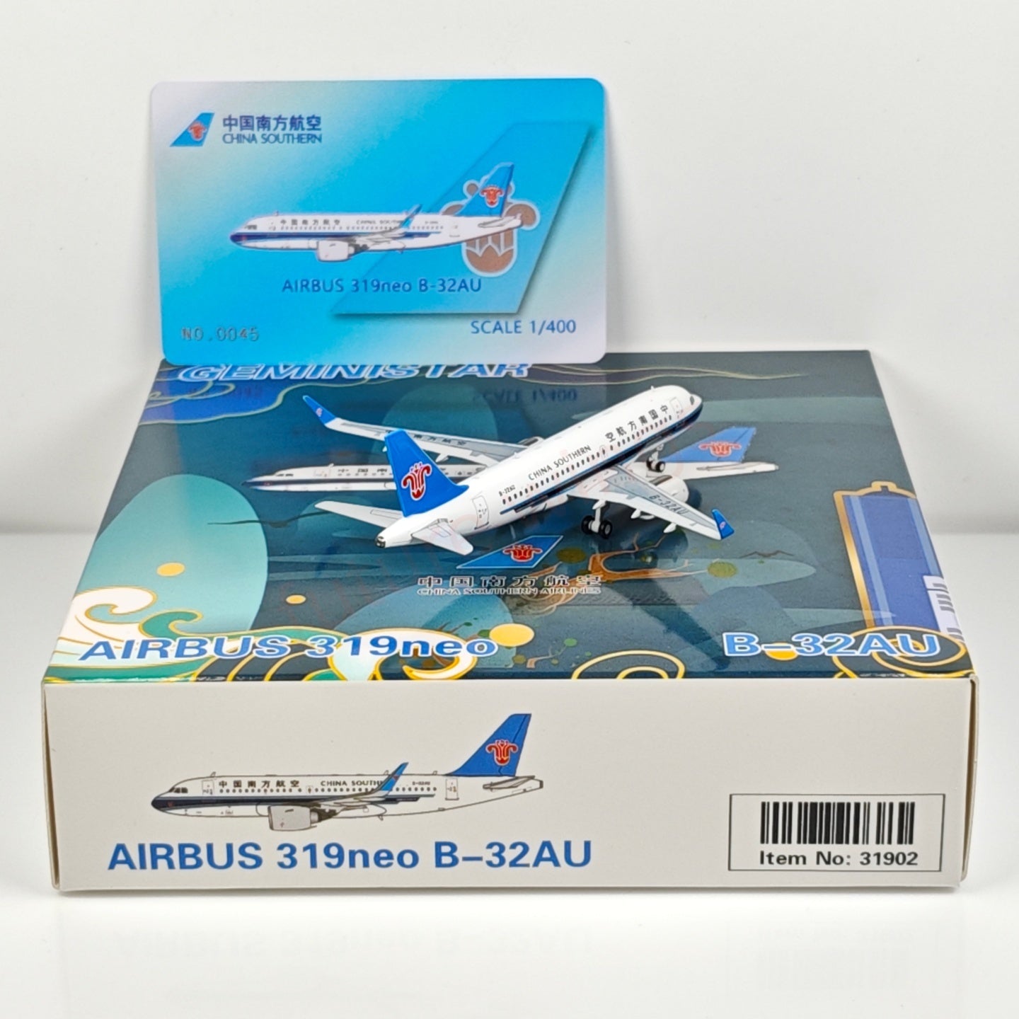 1:400 Geministar China Southern Airlines A319neo B-32AU B-32JJ Aircraft Model+Free Tractor