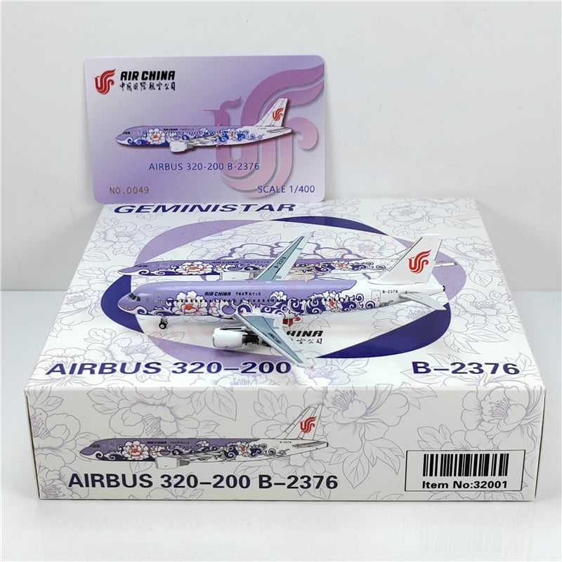 1:400 Geministar Air China B737/A320-200 "Peony Livery" Aircraft Model+Free Tractor