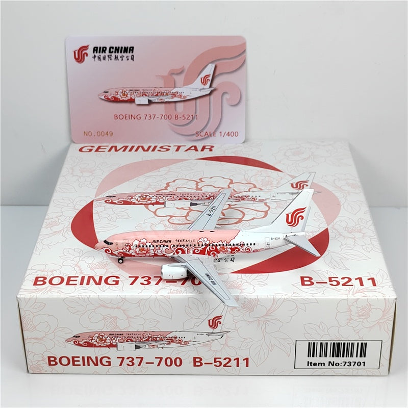 1:400 Geministar Air China B737/A320-200 "Peony Livery" Aircraft Model+Free Tractor