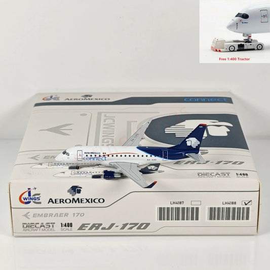 1:400 JC Wings LH4188 AeroMexico ERJ-170LR XA-GAQ Aircraft Model+Free Tractor