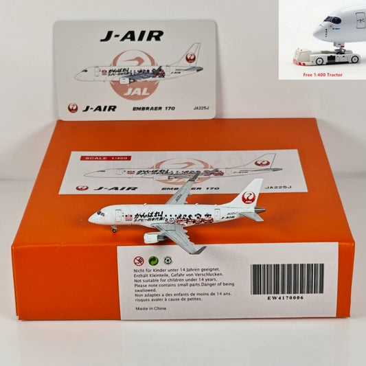 1:400 JC Wings EW4170006 Japan Airlines ERJ-170STD JA225J Aircraft Model+Free Tractor