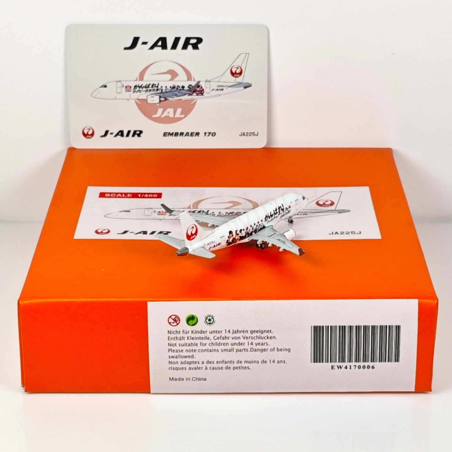 1:400 JC Wings EW4170006 Japan Airlines ERJ-170STD JA225J Aircraft Model+Free Tractor