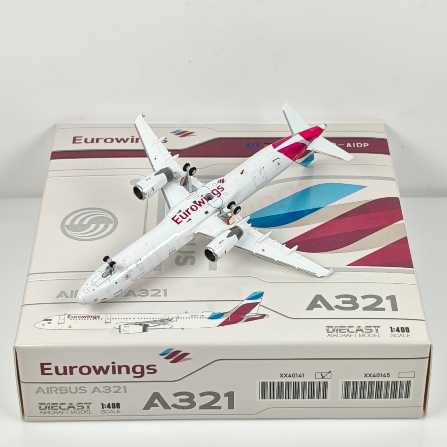 1:400 JC Wings XX40141 Eurowings A321 D-AIDV Aircraft Model+Free Tractor