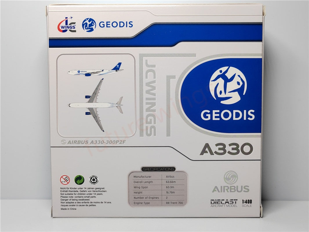 1:400 JC Wings LH4267 GEODIS A330-300F G-EODS Aircraft Model+Free Tractor