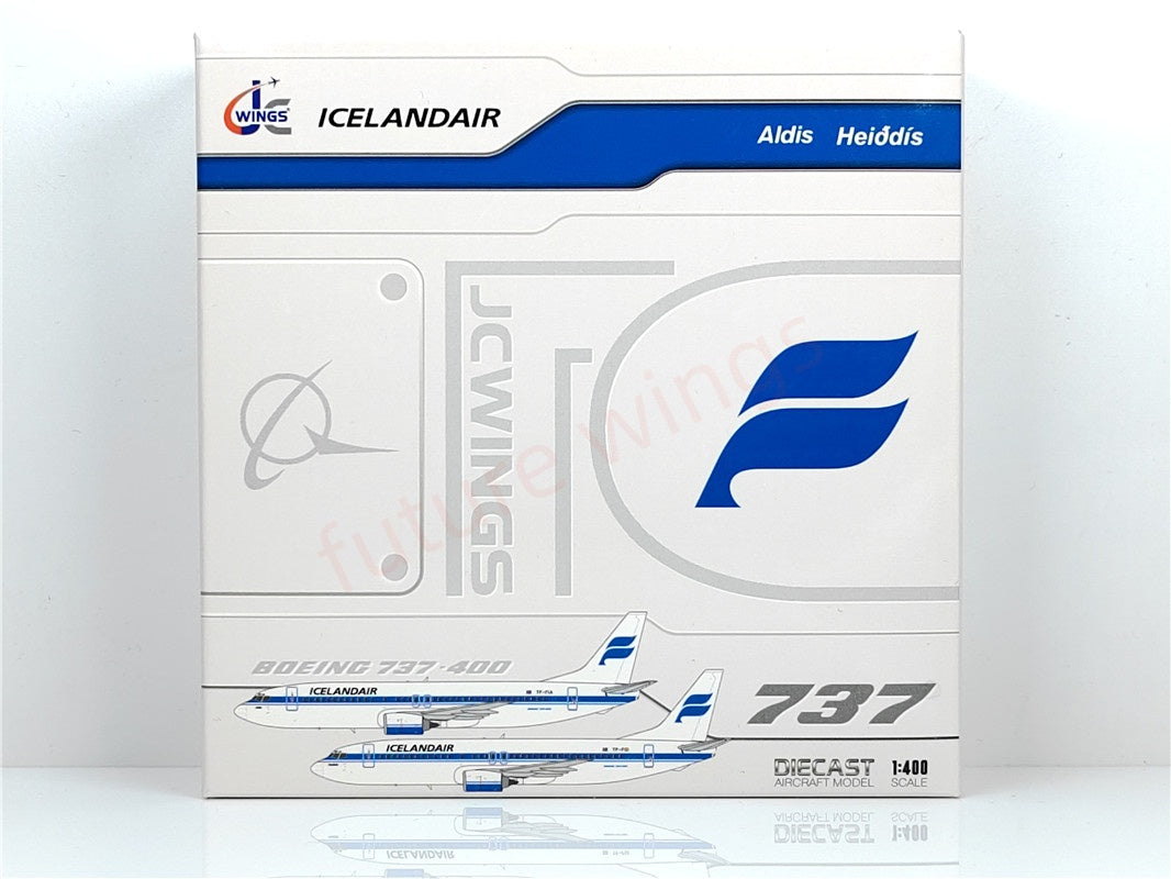 1:400 JC Wings LH4307 LH4309 Iceland Air B737-400 TF-FIA TF-FID Aircraft Model+Free Tractor