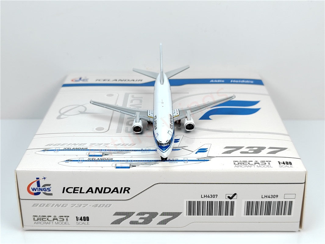 1:400 JC Wings LH4307 LH4309 Iceland Air B737-400 TF-FIA TF-FID Aircraft Model+Free Tractor